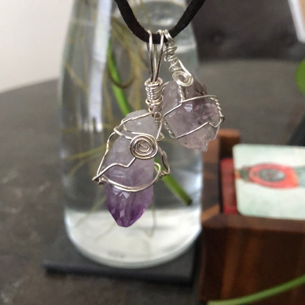 Free w/ purchase Wire wrapped crystal pendant